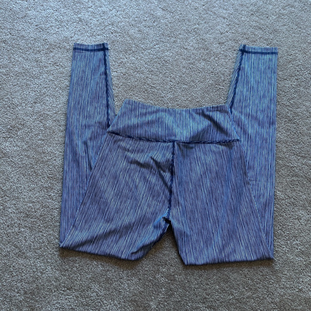 Soybu Navy Pinstripe Leggings — Size S